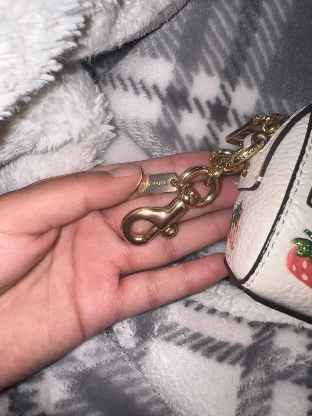 Coach Cream Pebbled Leather Card Case
